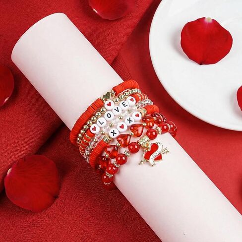 Valentines Day Bracelets Red Love Bracelets for Women Valentines Day Gift for Girlfriend Lover Fashion Outfit Accessories in Saudi Arabia