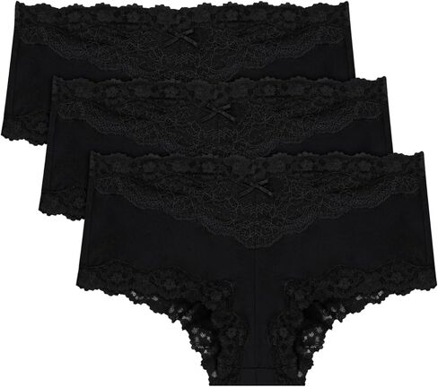 Maidenform Women's Underwear Hipster Pack, 3-Pack, Low-Rise Cheeky Underwear Women Pack, Lace Hipster Panties for Women in Saudi Arabia