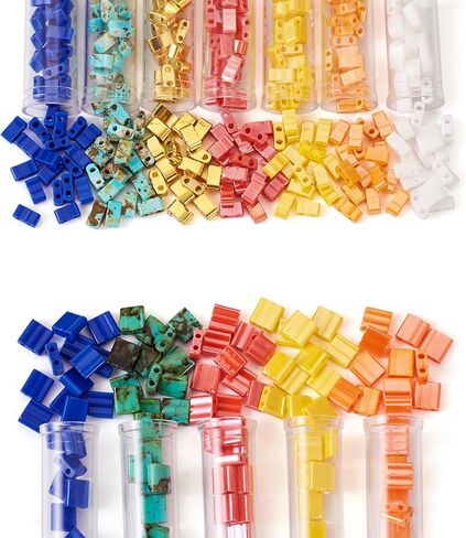 360pcs 2-Hole Tila Beads 12 Colors Japanese Square Seed Beads 5.2x5.2mm Acrylic Small Flat Spacer for Jewelry Bracelet Earring Making in Kuwait