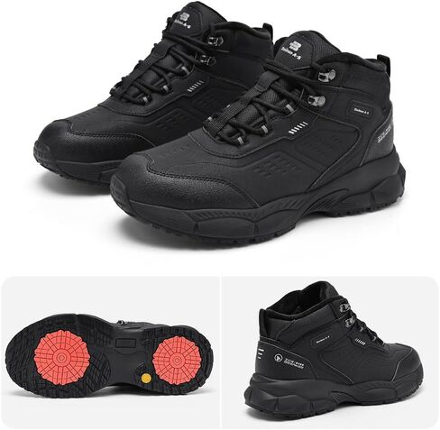 Men's Waterproof Snow Boots Winter Hiking Boots with Crystal Long-Pile Fur Lining | Non-Slip Turbine Grip Insoles | Ankle High Outdoor Boots for Trekking & Work in Saudi Arabia
