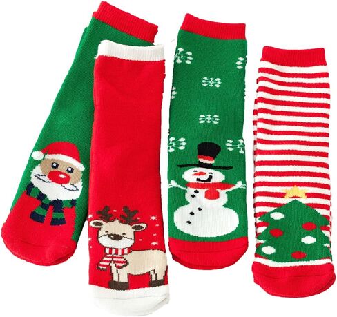 YXBQueen Christmas Socks for Kids Fuzzy Christmas Socks Crew Holiday Socks for Toddler Children Baby Girls Boys Cotton Socks in Kuwait