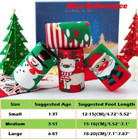 YXBQueen Christmas Socks for Kids Fuzzy Christmas Socks Crew Holiday Socks for Toddler Children Baby Girls Boys Cotton Socks in Saudi Arabia