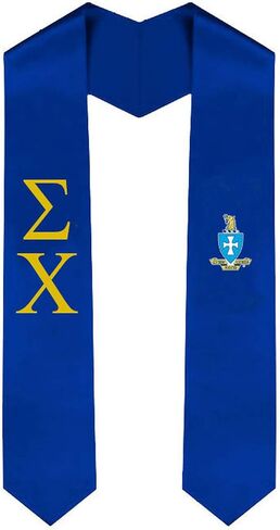 Sigma Chi Greek Lettered Graduation Sash Stole With Crest in Saudi Arabia