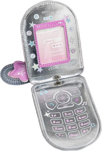 Flip Phone Shaped Photocard Holder, Cartoon Photo Card Protective Sleeve Waterproof Leather Card Case, Hold 2-3 Cards in Saudi Arabia