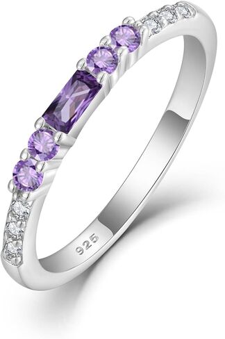 خاتم الخلود قابل للتكديس للنساء 925 الفضة الاسترليني قطع الرغيف الفرنسي خاتم جوهرة الميلاد لها حجم 5-10 in Kuwait