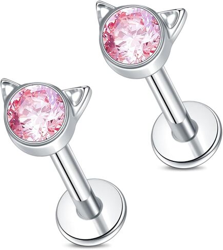 Aumeo 16G Titanium Labret Jewelry Internally Threaded Labret Stud for Tragus Monroe Cartilage Helix Piercing Jewelry in Saudi Arabia