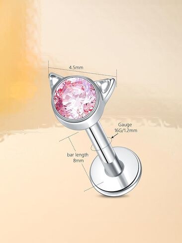 Aumeo 16G Titanium Labret Jewelry Internally Threaded Labret Stud for Tragus Monroe Cartilage Helix Piercing Jewelry in Saudi Arabia