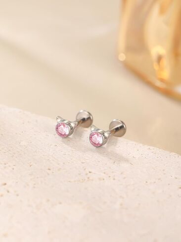 Aumeo 16G Titanium Labret Jewelry Internally Threaded Labret Stud for Tragus Monroe Cartilage Helix Piercing Jewelry in Saudi Arabia