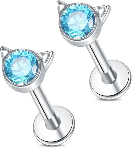 Aumeo 16G Titanium Labret Jewelry Internally Threaded Labret Stud for Tragus Monroe Cartilage Helix Piercing Jewelry in Saudi Arabia