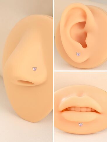 Aumeo 16G Titanium Labret Jewelry Internally Threaded Labret Stud for Tragus Monroe Cartilage Helix Piercing Jewelry in Saudi Arabia