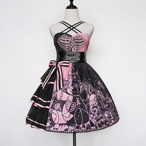 فستان ZZEQYG للسيدات على الطراز القوطي لوليتا Steampunk Vampire Dress Halloween femboy in Kuwait