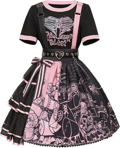 فستان ZZEQYG للسيدات على الطراز القوطي لوليتا Steampunk Vampire Dress Halloween femboy in Kuwait
