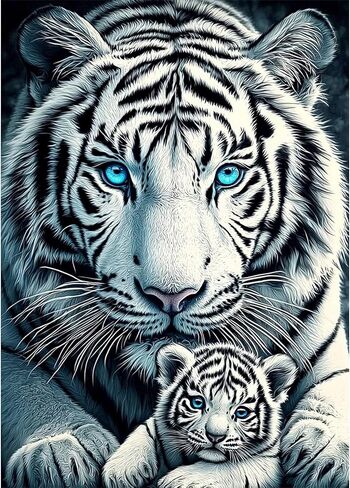 RICUVED Lion Diamond Painting Kits for Adults, Animal Diamond Art Kits for Adults DIY 5D Diamond Art Painting Full Drill Round Rhinestone Gem Art and Crafts for Home Wall Decor 12X16inch in Kuwait