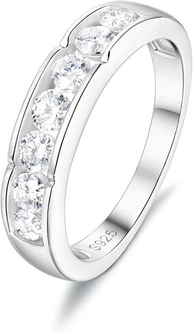 Color-D VVS1 Clarity Moissanite and Emerald/Ruby/Sapphire Rings, Solid 925 Sterling Silver, White Gold/Yellow Gold Plated, Engagement Wedding Anniversary Birthday Jewelry for Her/Him, Size 5-11 in Saudi Arabia