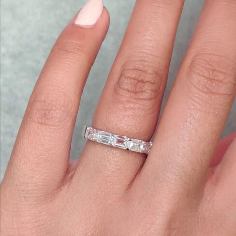 Fascinating Diamonds 2 Carat LAB GROWN Emerald Cut Diamond 14K Gold Seven Stone LAB CREATED Anniversary Band for Women Premium Collection (2 ctw, F Color, VS1 Clarity) in Saudi Arabia