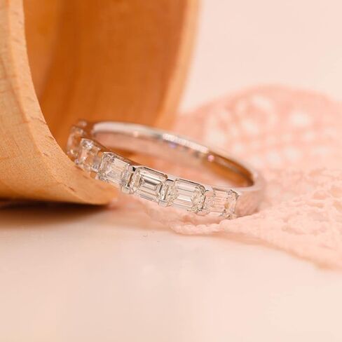 Fascinating Diamonds 2 Carat LAB GROWN Emerald Cut Diamond 14K Gold Seven Stone LAB CREATED Anniversary Band for Women Premium Collection (2 ctw, F Color, VS1 Clarity) in Saudi Arabia