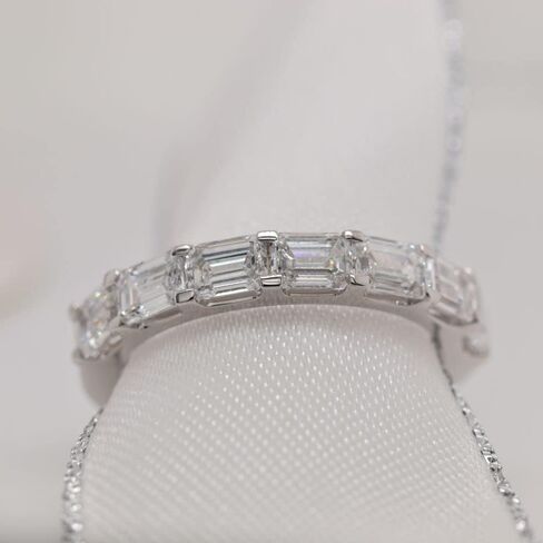 Fascinating Diamonds 2 Carat LAB GROWN Emerald Cut Diamond 14K Gold Seven Stone LAB CREATED Anniversary Band for Women Premium Collection (2 ctw, F Color, VS1 Clarity) in Saudi Arabia