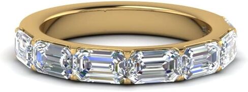 Fascinating Diamonds 2 Carat LAB GROWN Emerald Cut Diamond 14K Gold Seven Stone LAB CREATED Anniversary Band for Women Premium Collection (2 ctw, F Color, VS1 Clarity) in Saudi Arabia