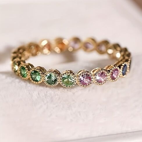 Gold Plated Cubic Zirconia Stylish Exquisite Statement Ring Personalized Accessory Ideal for Women's Daily Casual Wear Party Holiday Anniversary Love Jewelry Gift in Saudi Arabia