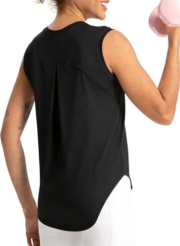 قمصان علوية للتمرينات الرياضية للصالة الرياضية بدون أكمام، قمصان بيلاتيس رياضية فضفاضة مناسبة لليوجا والتنس، سريعة الجفاف in Kuwait