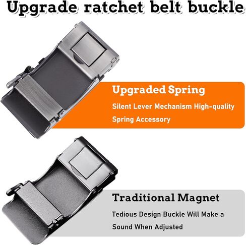 35mm Ratchet Belt Buckle Only for 1 3/8 Slide Belt Strap Automatic Leather Belts Buckle Replacement, Silver in Saudi Arabia