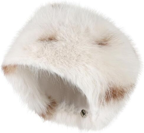 Women's Furry Cossack Hat Classic Faux Fur Warmer Russian Style Cap Winter Cold Weather Outdoor Hat with Plush Inner in Saudi Arabia