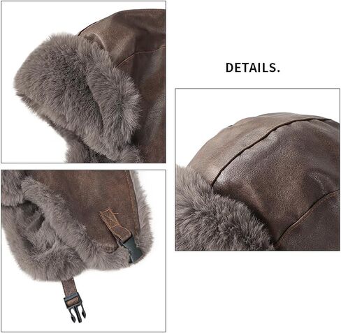 Ibluelover الصياد قبعة الدافئة الروسية Ushanka جندي قبعة فو الفراء إيرفلابس الصيد القبعات مقاوم للماء الشتاء التزلج الإسكيمو قبعة in Kuwait