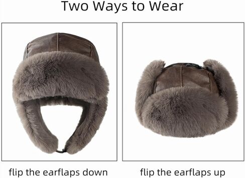 Ibluelover الصياد قبعة الدافئة الروسية Ushanka جندي قبعة فو الفراء إيرفلابس الصيد القبعات مقاوم للماء الشتاء التزلج الإسكيمو قبعة in Kuwait