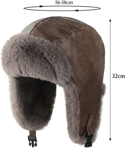 Ibluelover الصياد قبعة الدافئة الروسية Ushanka جندي قبعة فو الفراء إيرفلابس الصيد القبعات مقاوم للماء الشتاء التزلج الإسكيمو قبعة in Kuwait