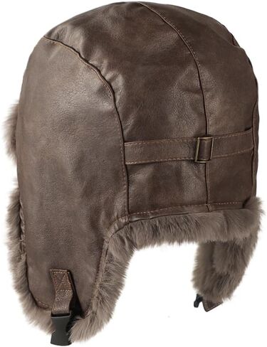 Ibluelover الصياد قبعة الدافئة الروسية Ushanka جندي قبعة فو الفراء إيرفلابس الصيد القبعات مقاوم للماء الشتاء التزلج الإسكيمو قبعة in Kuwait