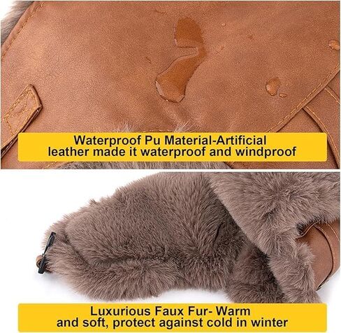 Ibluelover الصياد قبعة الدافئة الروسية Ushanka جندي قبعة فو الفراء إيرفلابس الصيد القبعات مقاوم للماء الشتاء التزلج الإسكيمو قبعة in Kuwait