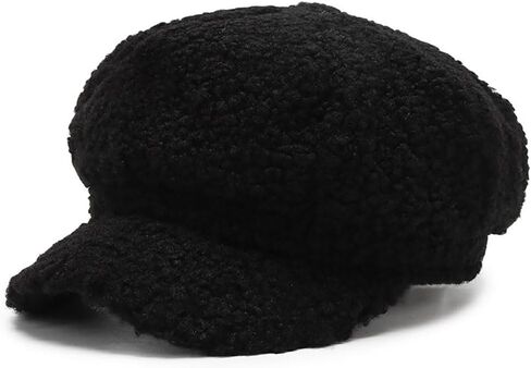 Women’s Winter Newsboy Cap Faux Fur Visor Beret Hat Cabbie Cap in Saudi Arabia