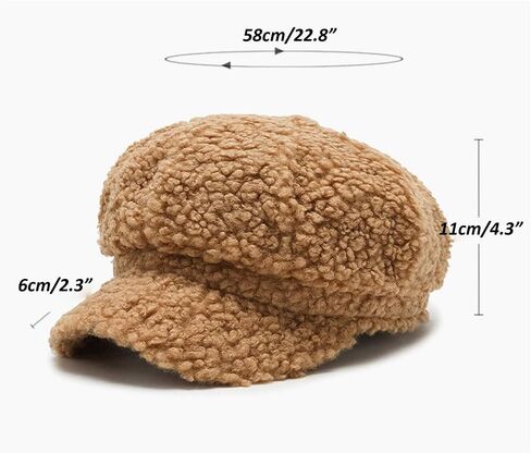 Women’s Winter Newsboy Cap Faux Fur Visor Beret Hat Cabbie Cap in Saudi Arabia