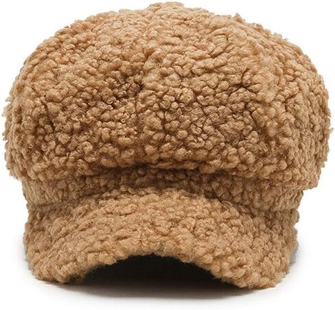Women’s Winter Newsboy Cap Faux Fur Visor Beret Hat Cabbie Cap in Saudi Arabia