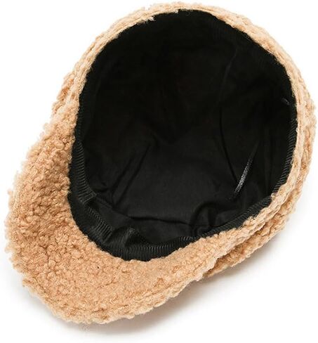 Women’s Winter Newsboy Cap Faux Fur Visor Beret Hat Cabbie Cap in Saudi Arabia