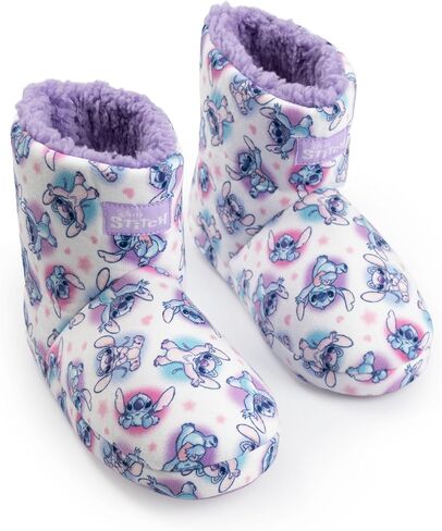 Disney Lilo & Stitch Girls Multicoloured Cosy High-Rise Slippers | Fluffy Indoor Footwear Featuring Stitch & Angel | Merch in Saudi Arabia