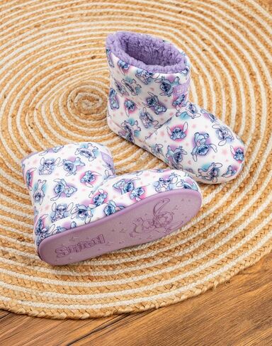 Disney Lilo & Stitch Girls Multicoloured Cosy High-Rise Slippers | Fluffy Indoor Footwear Featuring Stitch & Angel | Merch in Saudi Arabia