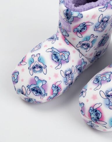 Disney Lilo & Stitch Girls Multicoloured Cosy High-Rise Slippers | Fluffy Indoor Footwear Featuring Stitch & Angel | Merch in Saudi Arabia