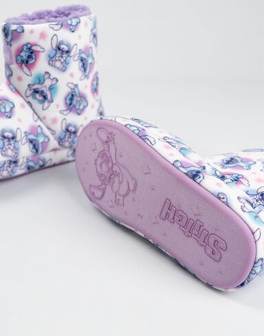 Disney Lilo & Stitch Girls Multicoloured Cosy High-Rise Slippers | Fluffy Indoor Footwear Featuring Stitch & Angel | Merch in Saudi Arabia
