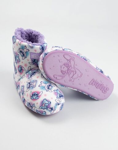 Disney Lilo & Stitch Girls Multicoloured Cosy High-Rise Slippers | Fluffy Indoor Footwear Featuring Stitch & Angel | Merch in Saudi Arabia