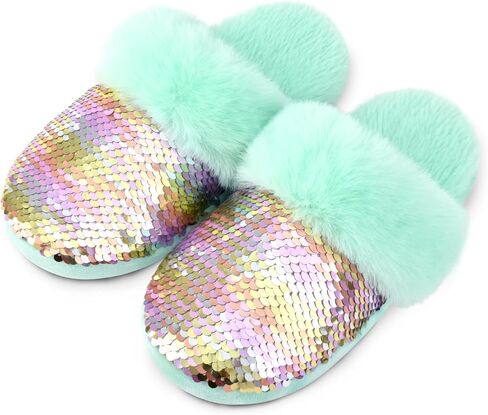 Girl's Plush House Slippers - Cozy Slip-on House Shoes with Memory Foam for Indoor/Outdoor Use in Kuwait