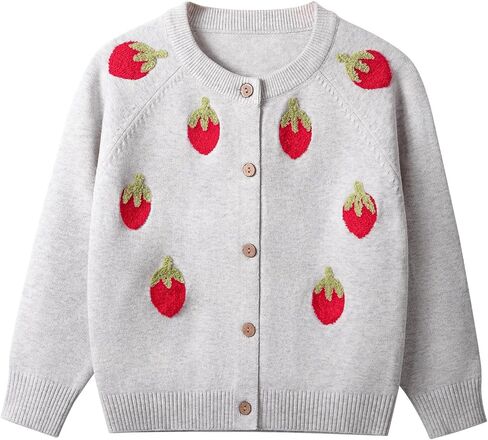Danny D Girl Cute Pattern Knit Sweater Cardigan Chunky Warm Casual Crewneck Long Sleeve Knit Sweater Tops in Saudi Arabia