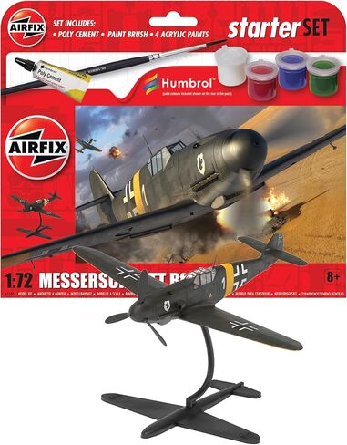 Airfix Model Airplane Kit Starter Set - A55001 Supermarine Spitfire MkVc, Plastic Plane Model Kits for Adults & Kids 14+, Skill Level 1, 1:72 Scale WW2 Military Aircraft Models, Real Aeroplane Models in Kuwait