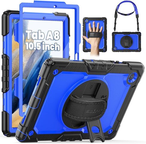 حافظة SEYMAC لهاتف Samsung Galaxy Tab S10+ Plus 2024/ S9 FE+ Plus/ S9+ Plus 12.4 بوصة 2023، حافظة واقية شديدة التحمل مقاومة للصدمات مع واقي شاشة، حامل، حزام اليد/الكتف وحامل قلم، أسود in Saudi Arabia