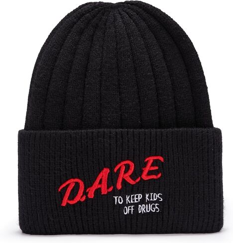 Embroidered Beanie Winter Hats for Men Women, Warm Cuffed Knit Hat Black Skull Cap in Saudi Arabia