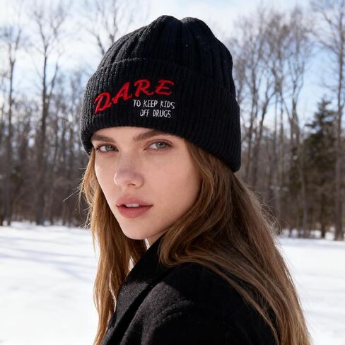 Embroidered Beanie Winter Hats for Men Women, Warm Cuffed Knit Hat Black Skull Cap in Saudi Arabia