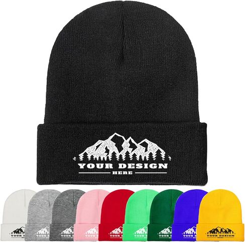 Bulk Custom Beanie - Personalized Beanie Aldult Custom Logo Beanies Personalized Winter Hat Warm Customized Beanies in Saudi Arabia