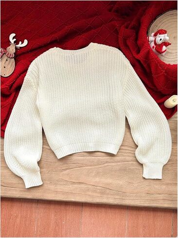 Girl's Sweaters Fall 2025 Long Sleeve Knit Crewneck Sweater Pullovers Cute Jumper Tops Streetwear in Saudi Arabia