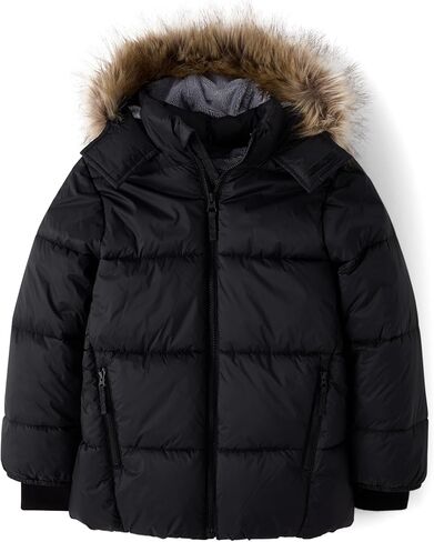 The Children's Place boys Water and Wind Resistant Hooded Zip Front Parka Jacket in Saudi Arabia