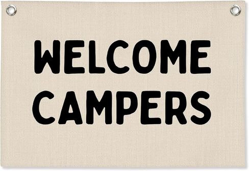 STHTTSW Boys Room Wall Decor,Welcome Camp ers Playroom Camping Linen Canvas Banner, Kids Room Camping Decor Wall Hanging, Classroom Nursery Bedroom Toddler Porch Decoration,30x20 Inch in Saudi Arabia